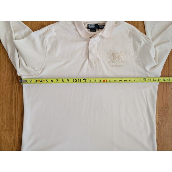 Vintage Polo Ralph Lauren Rugby Style Shirt Tennis Logo Mens 2XL Custom Fit - Picture 10 of 10